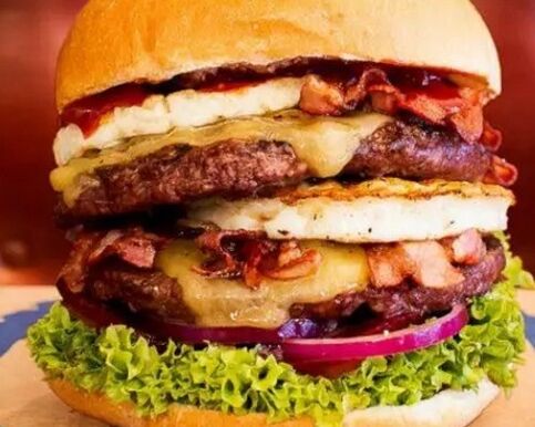 hamburger jako nezdravé jídlo pro potenci